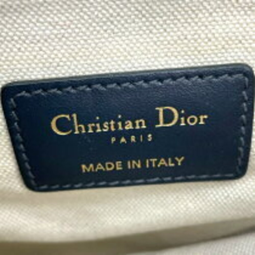 Dior Bag oblique Christian White Saddle jacquard Navy hardware Blue - Picture 6 of 8